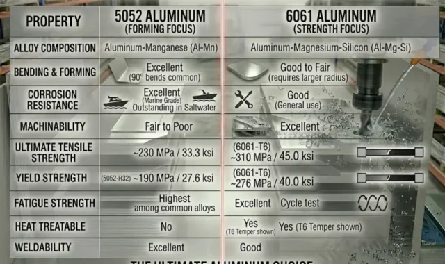 5052 vs 6061 Aluminum: Which One Should You Choose?